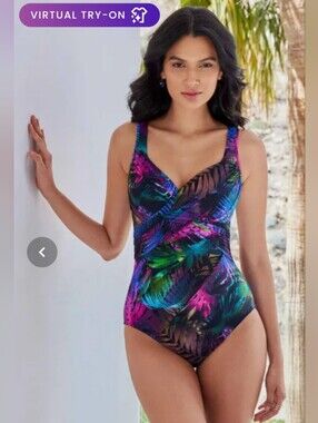 Miraclesuit Revele One Piece Tummy Control Swim Suit Women's Size 8